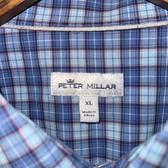 Peter Millar Crown Finish Stretch Sandprint Plaid Shirt - Picture 8 of 12